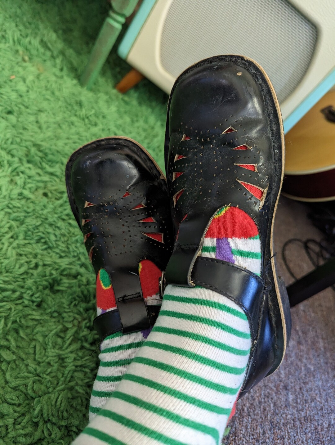 Vintage Black Leather School Shoes Buckle Shoes Size US7/UK5 Etsy