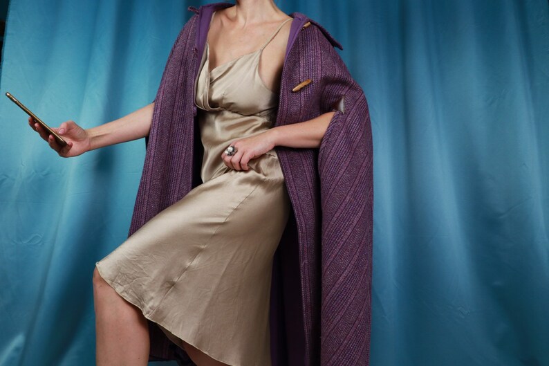 Vintage Cape Purple Vintage 70s Wool Coat