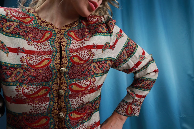 SILK jacket Paisley print 90s vintage
