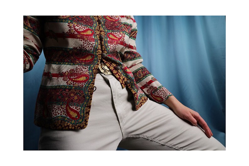 SILK jacket Paisley print 90s vintage