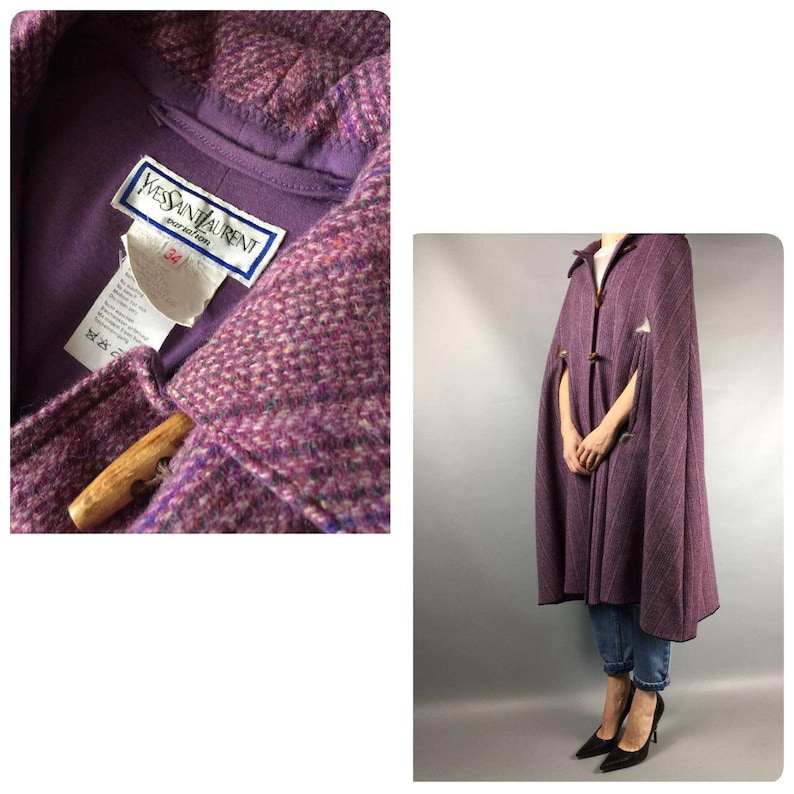 Vintage Cape Purple Vintage 70s Wool Coat