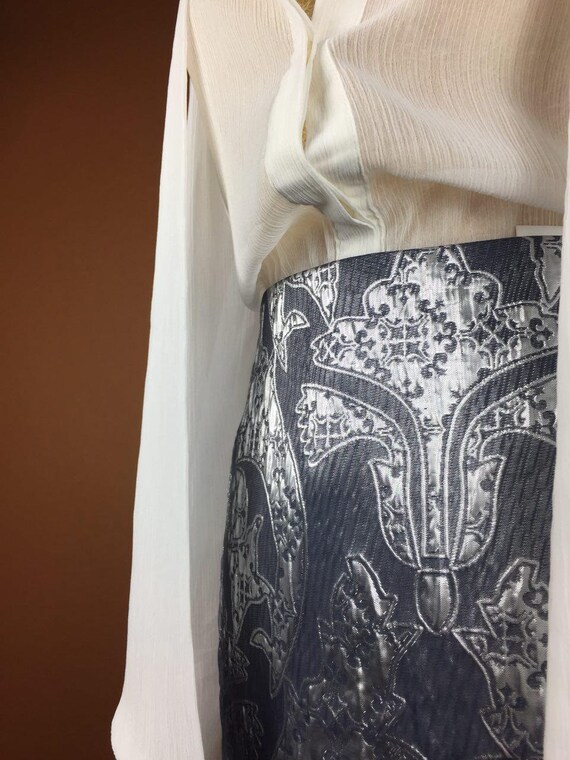 Party Mini Skirt 80s Vintage Gray Medium