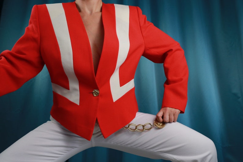 80s jacket Hipster Cropped blazer Vintage
