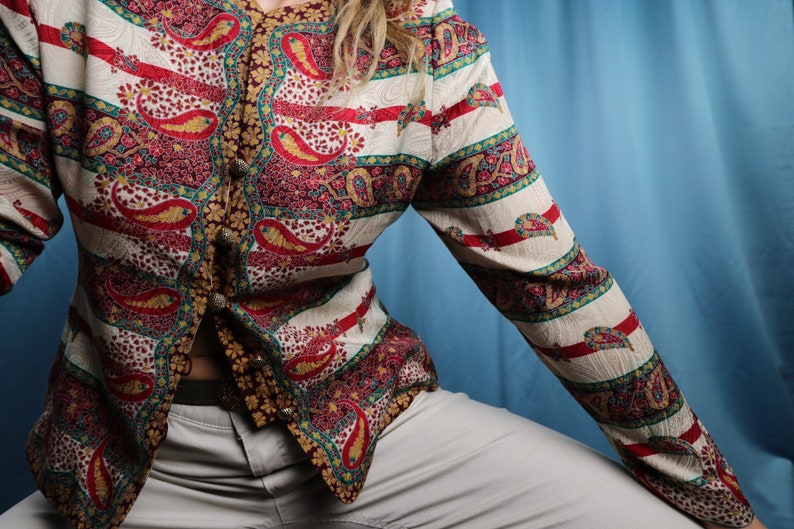 SILK jacket Paisley print 90s vintage