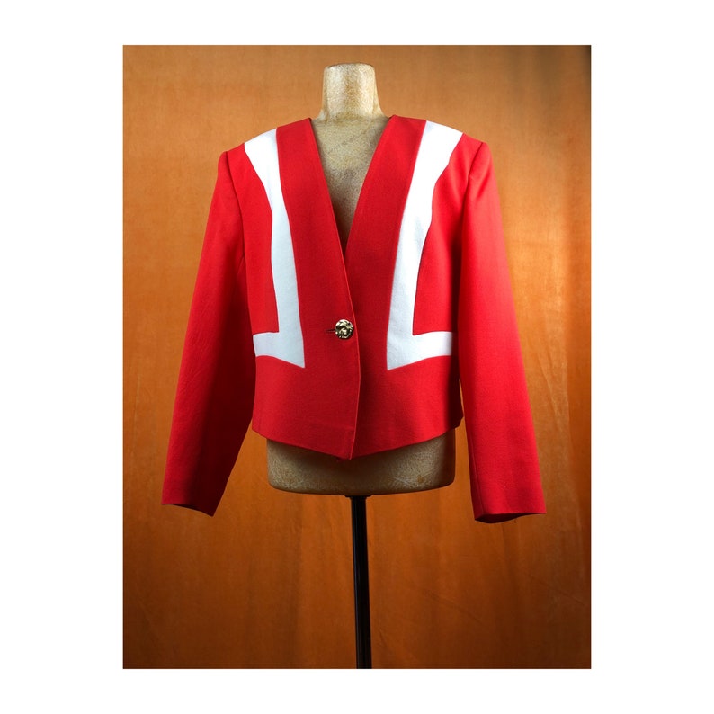 80s jacket Hipster Cropped blazer Vintage
