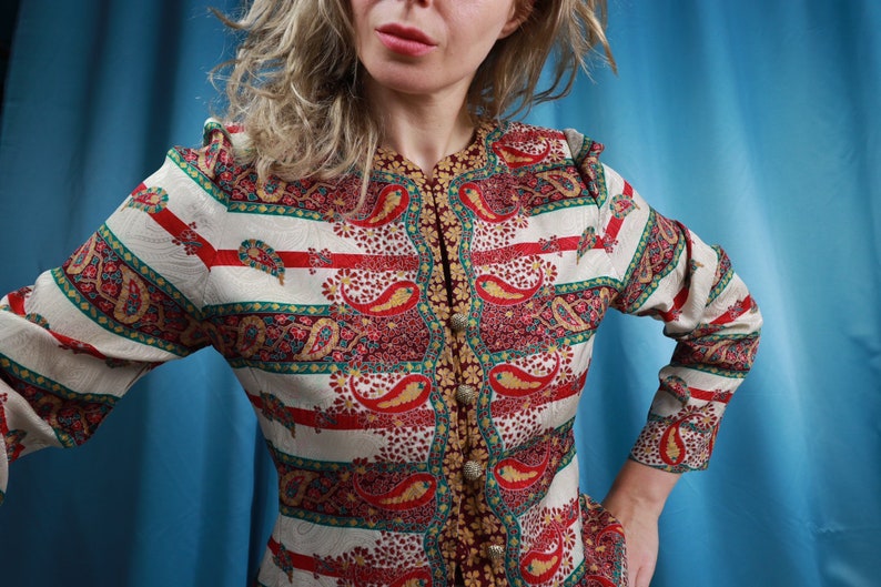 SILK jacket Paisley print 90s vintage