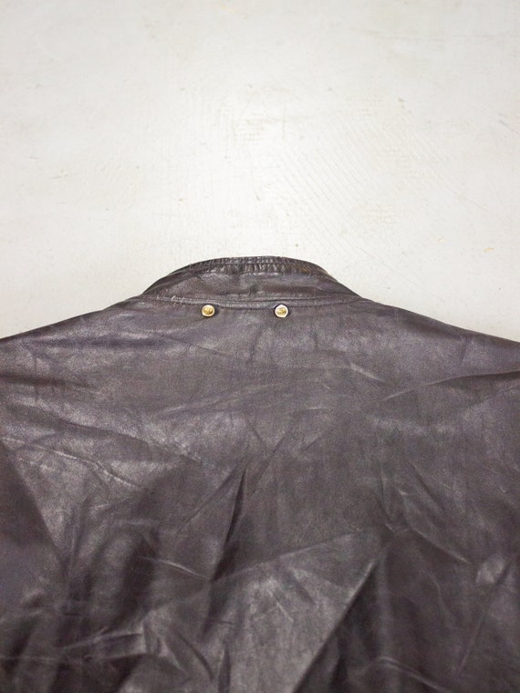 1960's Brown Leather Cafe Racer Motorcycle Jacket… - image 9
