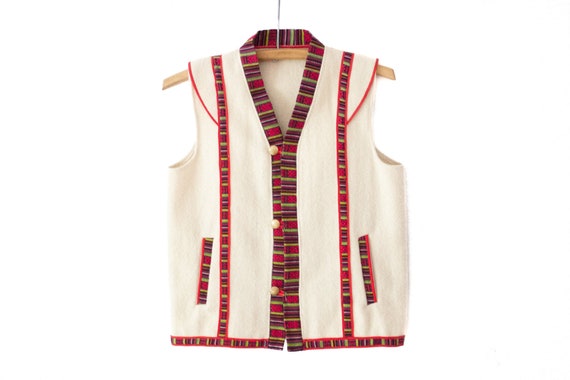 Vintage Folkloric Embroidered Wool Vest | Boho Hip