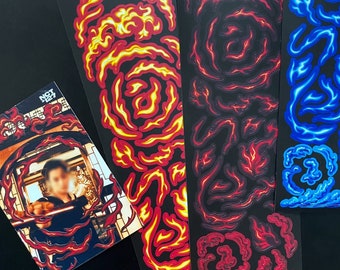 Flame / Shocking Pink Rose / Korean stickers · Toploader Deco · Kpop Polco · Sticker Set · Journal
