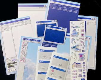 Insertos para agenda de computadora retro Y2K: A5, A6, 3 diseños, 30 hojas, sin perforar