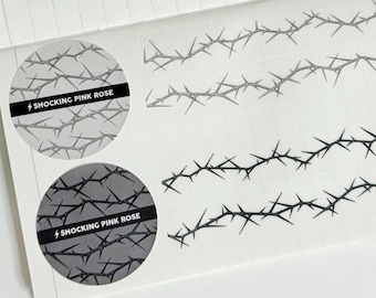 Dried Thorn Branch PET Washi Tape, Matte PET Tape / Dark Botanical / Korean Stationery