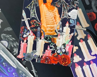Goth Melting Candle Stickers: Holographic Kpop Journaling Toploader Deco