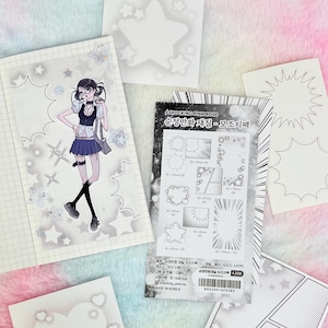 Paquete de pegatinas de manga románticas para scrapbooking, decoración manga y diario