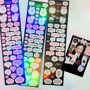 Korean Speech Bubble Stickers: Kpop Polco Toploader Deco