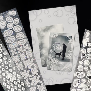 Material de manga romántico · Pegatina decorativa/Rosa rosa impactante/Pegatinas coreanas · Cargador superior · Kpop Polco · Hoja de pegatinas · Diario