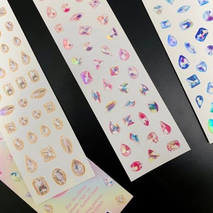 Aurora Gem Stickers: Scrapbooking Kpop Polco Toploader Deco Cubic