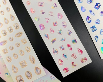Aurora Gem Stickers: Scrapbooking Kpop Polco Toploader Deco Cubic