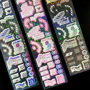 Sin señal · Y2K, Windows / Rosa rosa impactante / Pegatinas coreanas · Decoración de carga superior · Polco Kpop · Juego de pegatinas · Diario