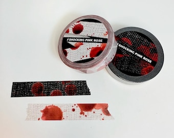 Gauze Bandage Washi Tape 12mm — Bloody Texture (White / Black)  / Korean sticker shop