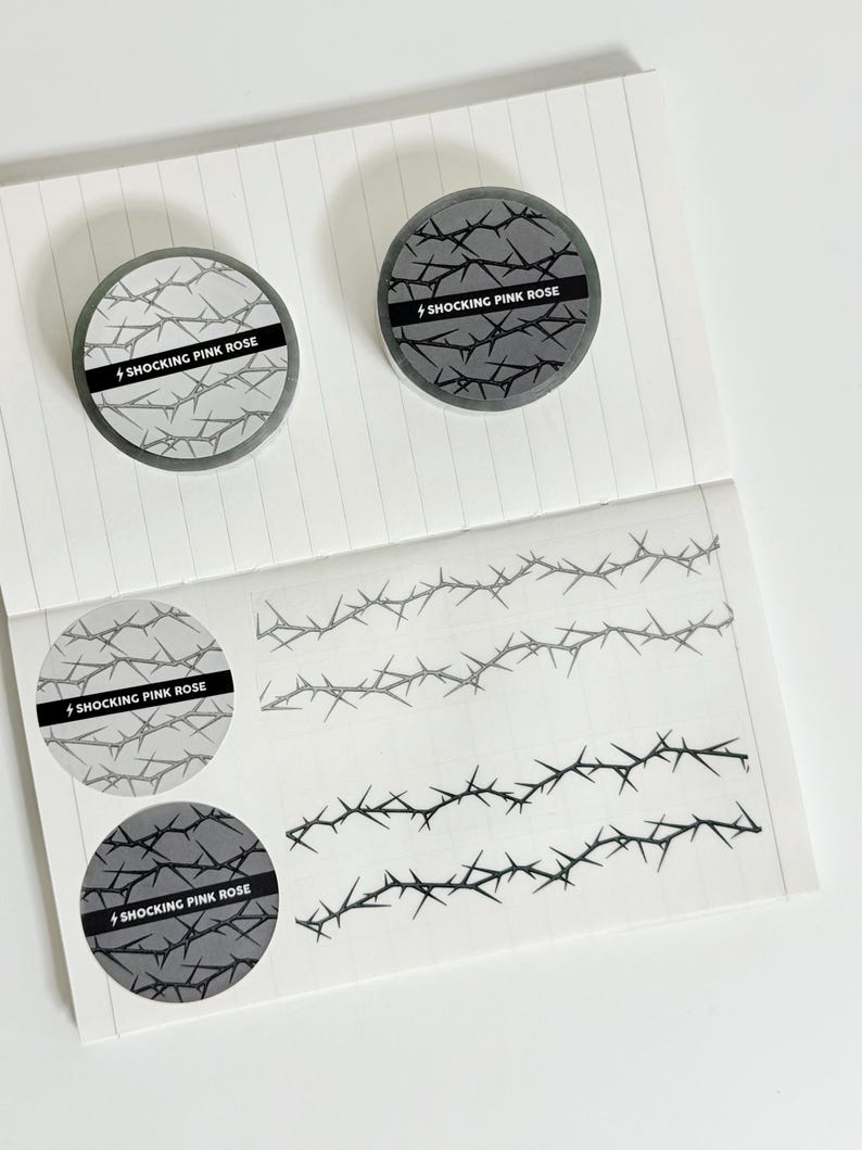 Dried Thorn Branch PET Washi Tape / Dark Botanical / Korean Stationery