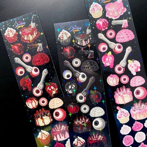 Feliz día de la muerte - Fiesta de Halloween / Rosa rosa impactante / Pegatinas coreanas · Decoración de carga superior · Polco Kpop · Set de pegatinas · Diario