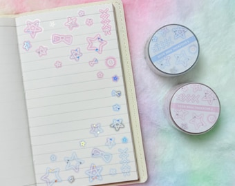 Cinta PET holográfica Purikura Star: pegatinas decorativas troqueladas