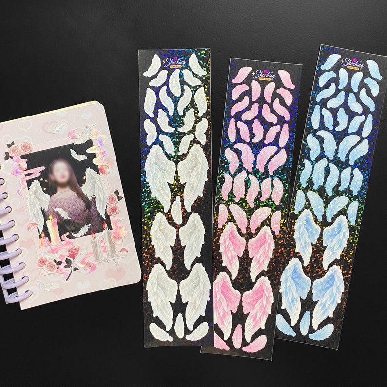 Soching Sticker Angel Wings / Shocking Pink Rose / Korean Stickers · Toploader Deco ...