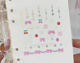 Purikura Deco · Alphabet · Pixel · Kiss Cut Stickers / Washi