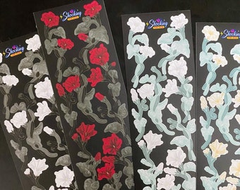 Juego de pegatinas Moonflower: pegatinas para álbumes de recortes y diarios