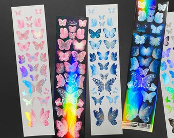 Juego de pegatinas de mariposa Y2K: decoración de cargador superior, diario y scrapbooking