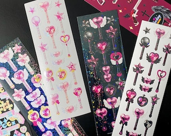 Pegatinas de Pink Magic Stick y Angel's Gun: Cuaderno decorativo Toploader