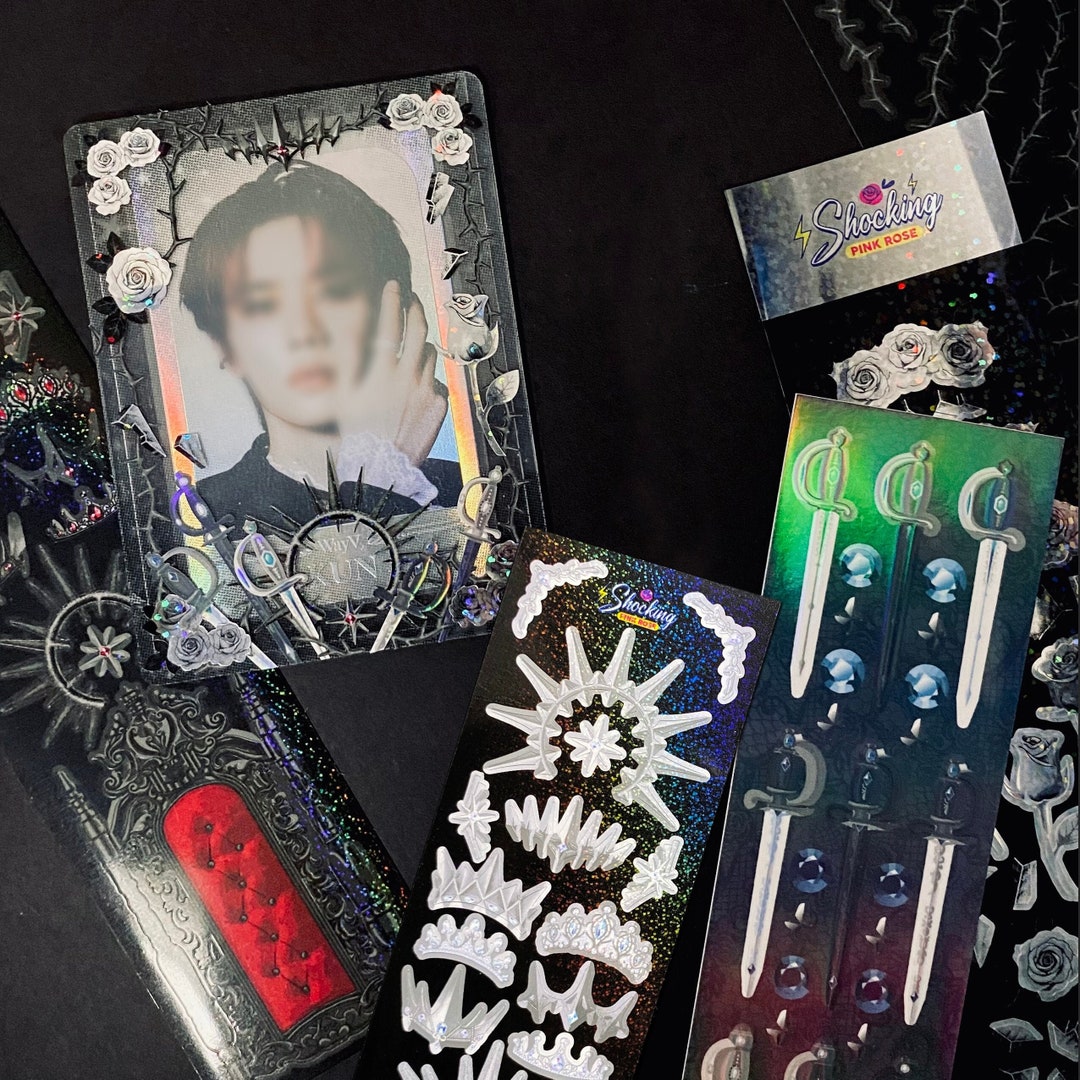 Soching Sticker Throne / Crown, Tiara / Shocking Pink Rose / Korean Stickers ...