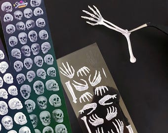 Pegatinas de esqueleto y calavera: Diario de scrapbooking decorativo y Kpop Toploader