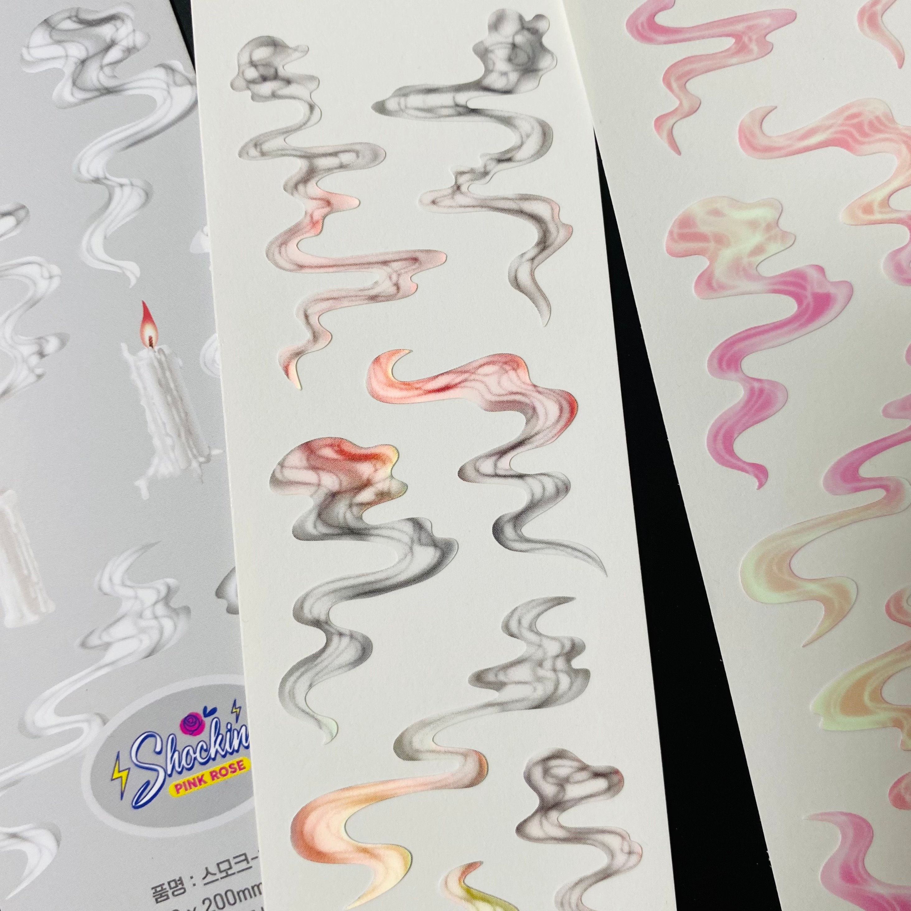 Hioshiru Sticker Smoking Smoke Stickers – Candle Smoke Aura Decal | Gothic Planner Sticker ...