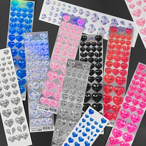 Corazón de acero · 3D · Y2k / Shocking Pink Rose / Pegatinas coreanas · Toploader Deco · Kpop Polco · Set de pegatinas · Diario
