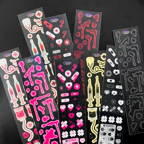 Love hospital / Band-Aid, Syringe, Blood / Shocking Pink Rose / Korean stickers · Toploader Deco · Kpop Polco · Sticker Set · Journal