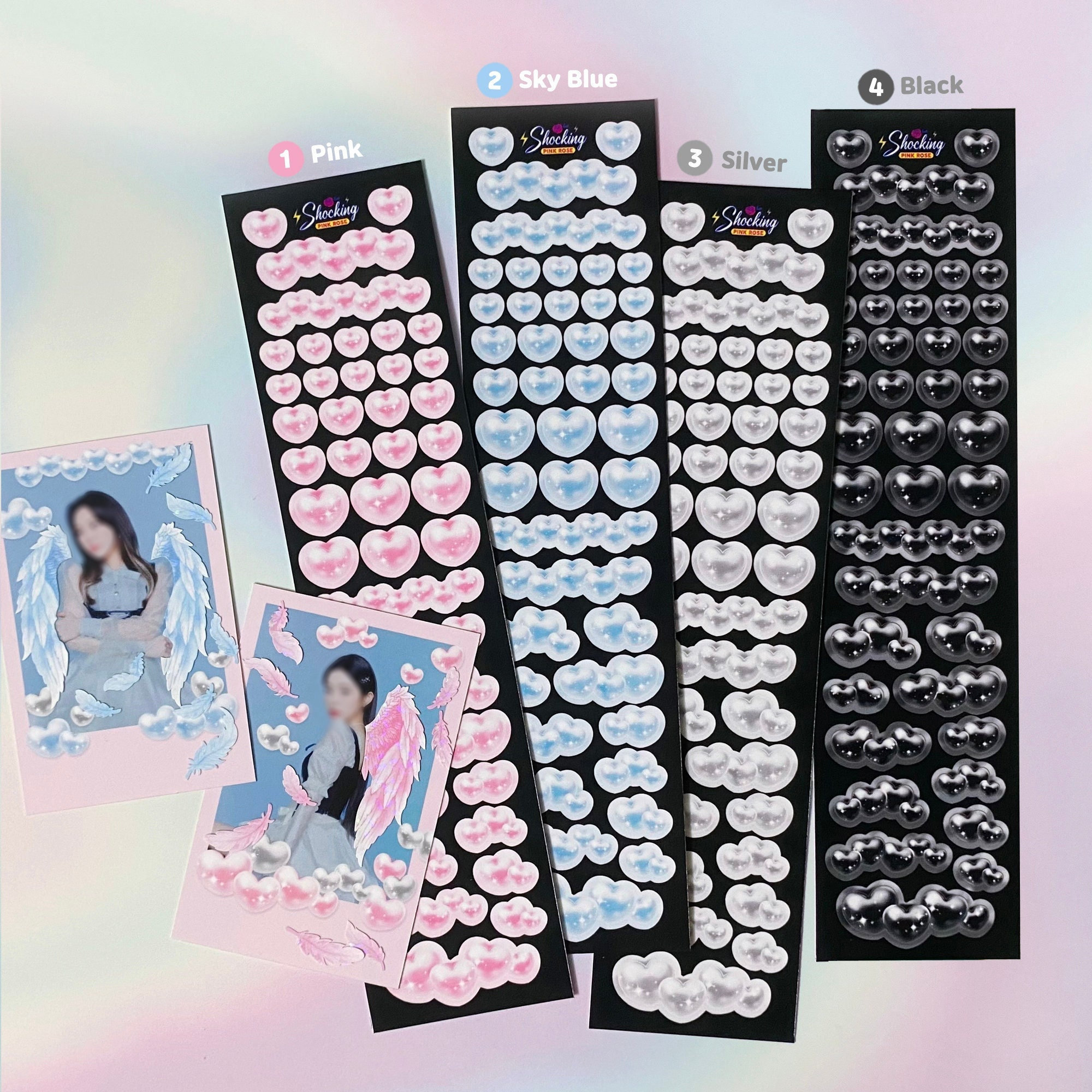 Soching Sticker Angel Heart / Shocking Pink Rose / Korean Stickers · Toploader Deco ...