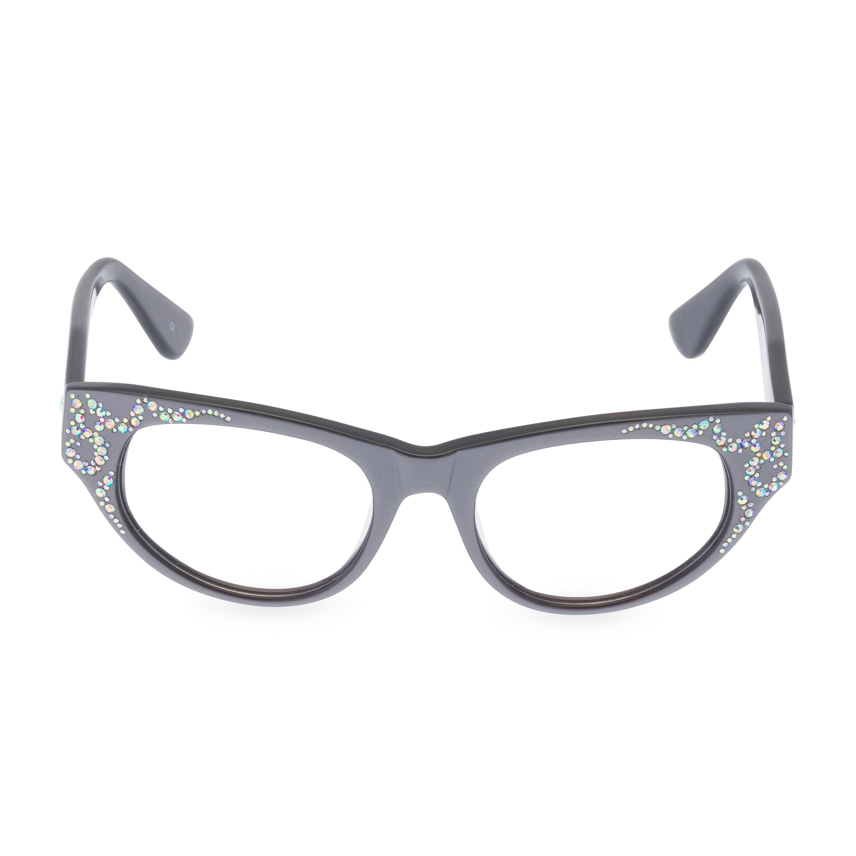 Modified Cat Eye Glasses 'AURORA' in Silver Bold 
