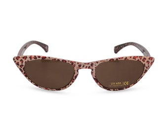 1950s 60s style CAT EYE sunglasses NEW made to original vintage design 'Peggy'' Rockabilly in Bronze Leopard