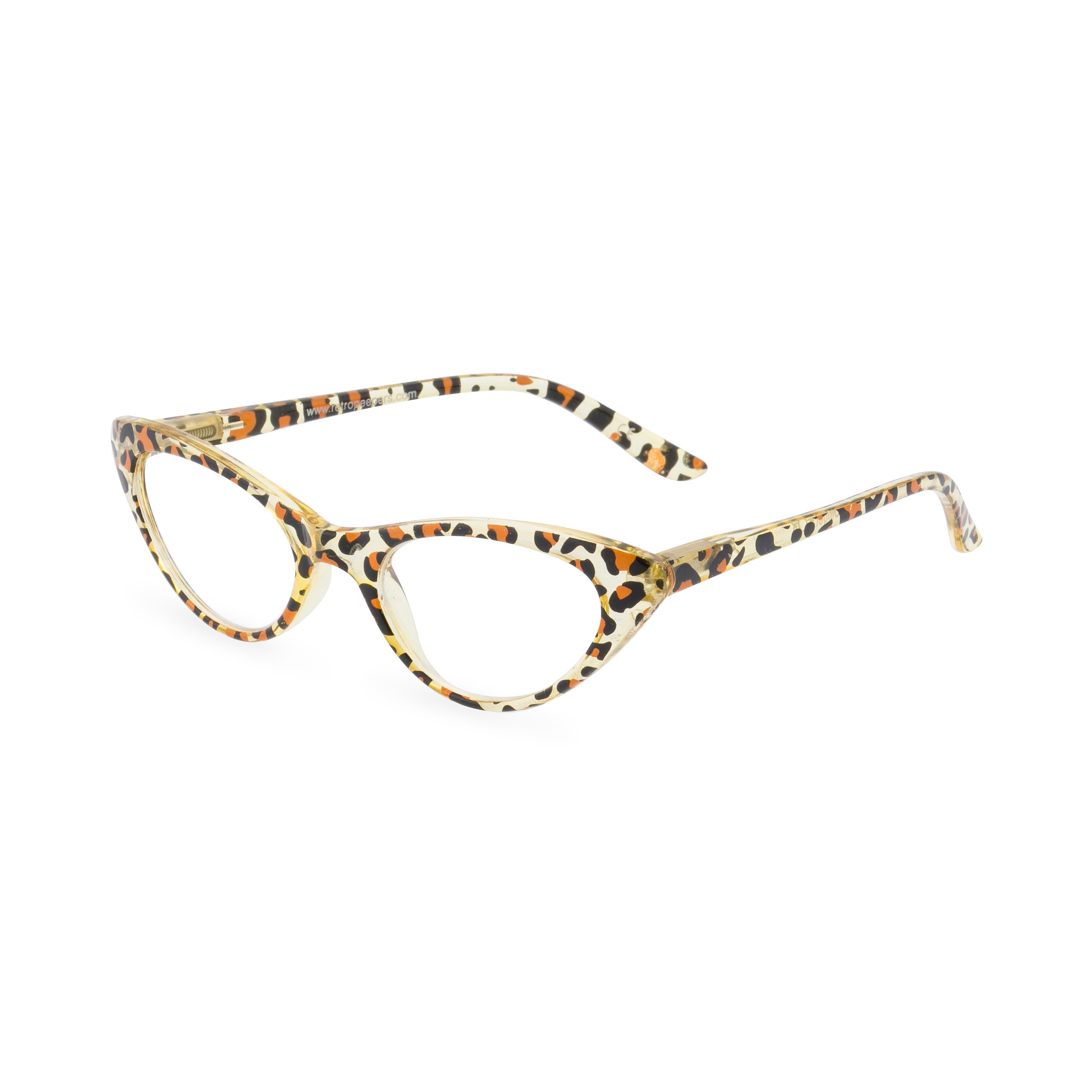 Tina Vintage Cat Eye Glasses Frames - leopard