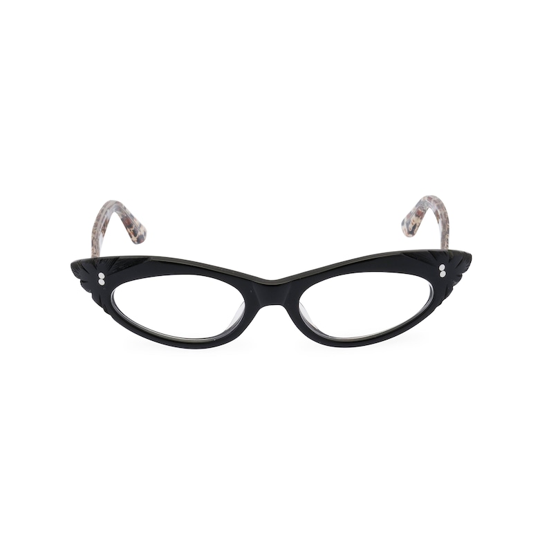 1950s Rockabilly cat eye 'GINA' Black & Leopard. Reading strength or reglaze to your optical prescription image 1