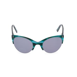 Blue Green Cat Eye Sunglasses: Handmade 1950s Style Ella Frame