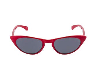 1950s 60s style CAT EYE sunglasses NEW made to original vintage design 'Peggy'' Rockabilly Lipstick Red