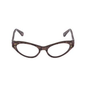Gafas de ojo de gato de los años 50: lentes de lectura con cristales Swarovski color café perla