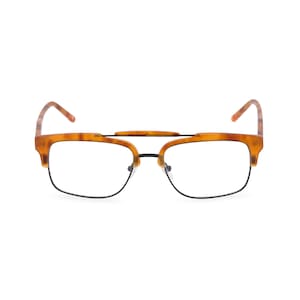 Men&#39;s eyeglasses 1940s 1950s &#39;Hedley&#39; double bridge Amber Tortoiseshell & black wire rim frame or readers.  A dapper character spectacle