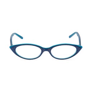 1950s 1960s style almond shaped Cat Eye for smaller faces Readers or Rx able frames NEW made to original vintage &#39;KATY&#39; Royal Blue