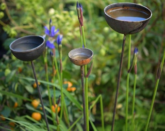 Grande Rain Catcher Trio - garden art