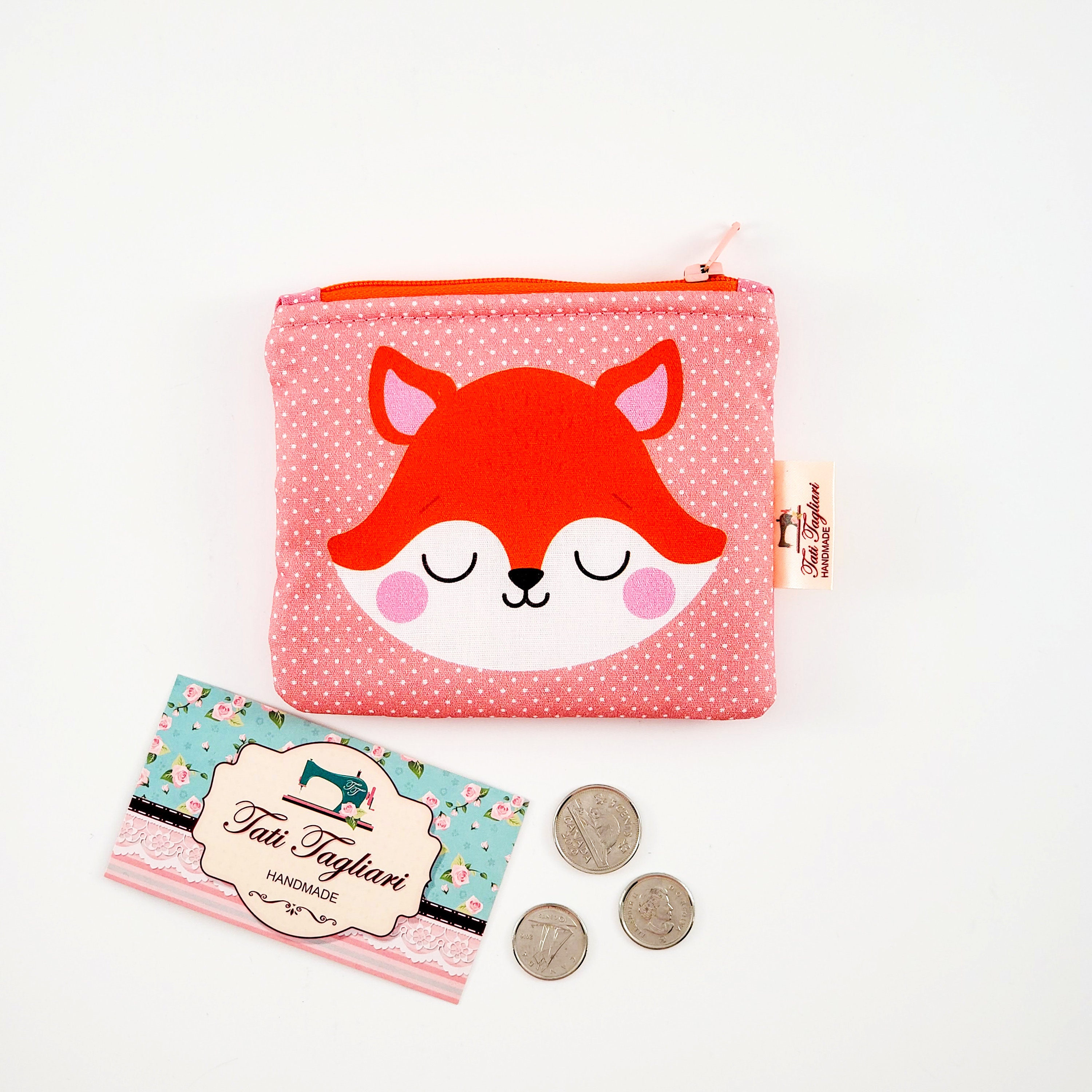 Zippered Small Pouch for Coins and Cards Tiny Bag for 