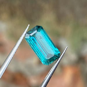 Lagoon Blue Tourmaline 2.40cts Faceted Emerald Cut