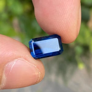 Deep Ink Blue Tourmaline 3.05cts Faceted Emerald Cut